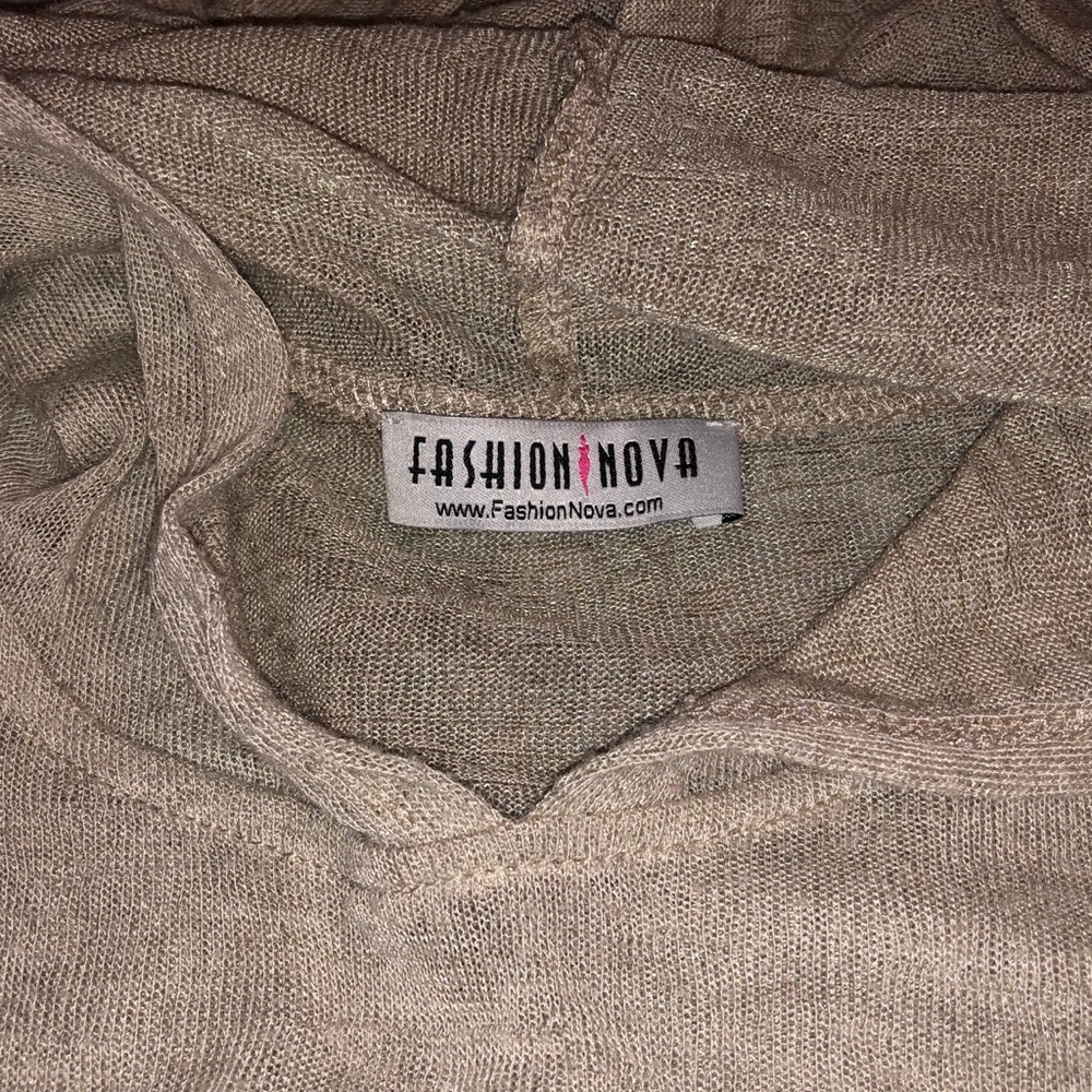 Fashion Nova Sheer Hooded Sweater